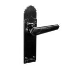 No. 6627BLK<br />What we call &quot;Chevron&quot; lever with what we call &quot;fan-top&quot; back-plate (originals of both lever and the back-plate are quite rare on the auction sites)  Also available with key-hole