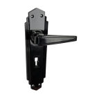 No. 6629BLK<br />Deco lever and back-plate.  Also available without key hole