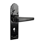 No. 6623BLK<br />Deco lever with what we call &quot;fan-top&quot; back-plate (originals of both lever and the back-plate are quite rare on the auction sites)  Also available without key hole