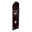 No. 6080MOT<br />Walnut Brown Bakelite what we call &quot;fan top&quot; back plate with keyhole