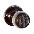 6822MOT<br />Walnut Brown Bakelite (what we call) Zig Zag door knobs on round back plates