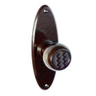 6828MOT<br />Walnut Brown (what we call) Zig Zag Door knobs on oval back plates