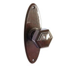 6829MOT<br />Walnut Brown Bakelite Hexagonal door knobs on oval back plates