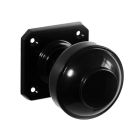 No. 6815BLK<br />Black Bakelite Stepped Round Door knobs on square back-plates