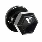 No. 6823BLK<br />Black Bakelite hexagonal door knobs on round back plates