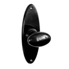 No. 6826BLK<br />Black Bakelite plain oval door knobs on oval back plates