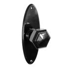 No. 6829BLK<br />Black Bakelite Hexagonal door knobs on oval back plates